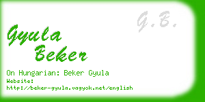 gyula beker business card